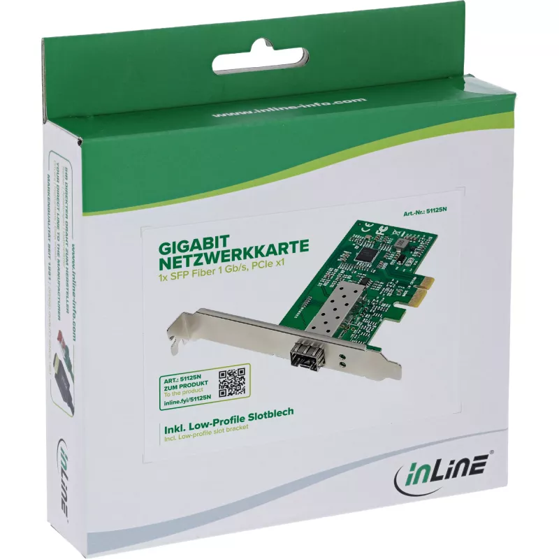 Sisemine võrgukaart InLine 51125N, fiiber, 1000 Mbit/s, PCI Express