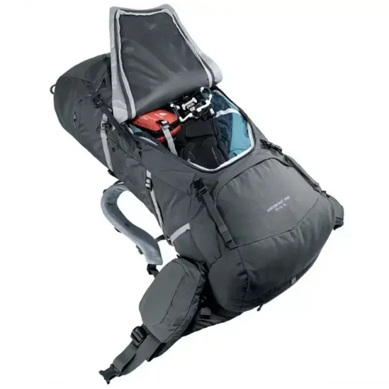 Seljakott DEUTER Aircontact Pro 75+10 SL naistele — 75+10 L, SL sobivus, Graphite, 2,88 kg, nailon