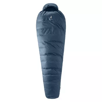 Muumiakujuline magamiskott DEUTER Astro 300 EL +2 °C/36 °F — maksimaalne kasutaja pikkus 200 cm, laius 790 mm, sügavus 520 mm, Ripstop sinine