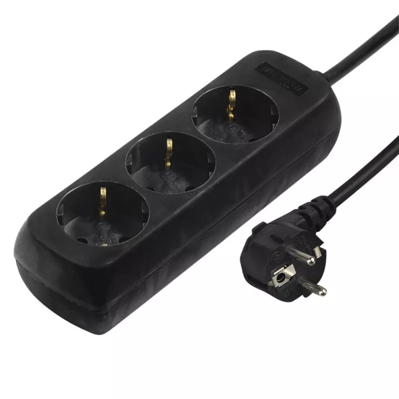 Hama 00108841 liigpingekaitse must 3 vahelduvvoolupistikut 230 V 3 m