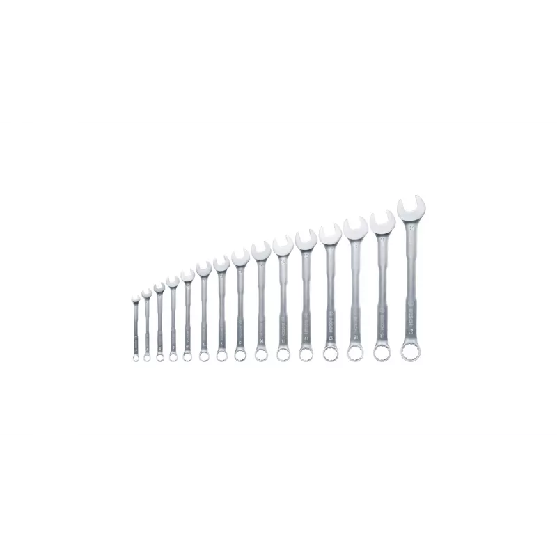 Bosch 1 600 A02 Z9E, 6,7,8,9,10,11,12,13,14,15,16,17,18,19,21 mm, Roostevaba teras, Kroom-vanaadiumteras, Satiin, 15 tk