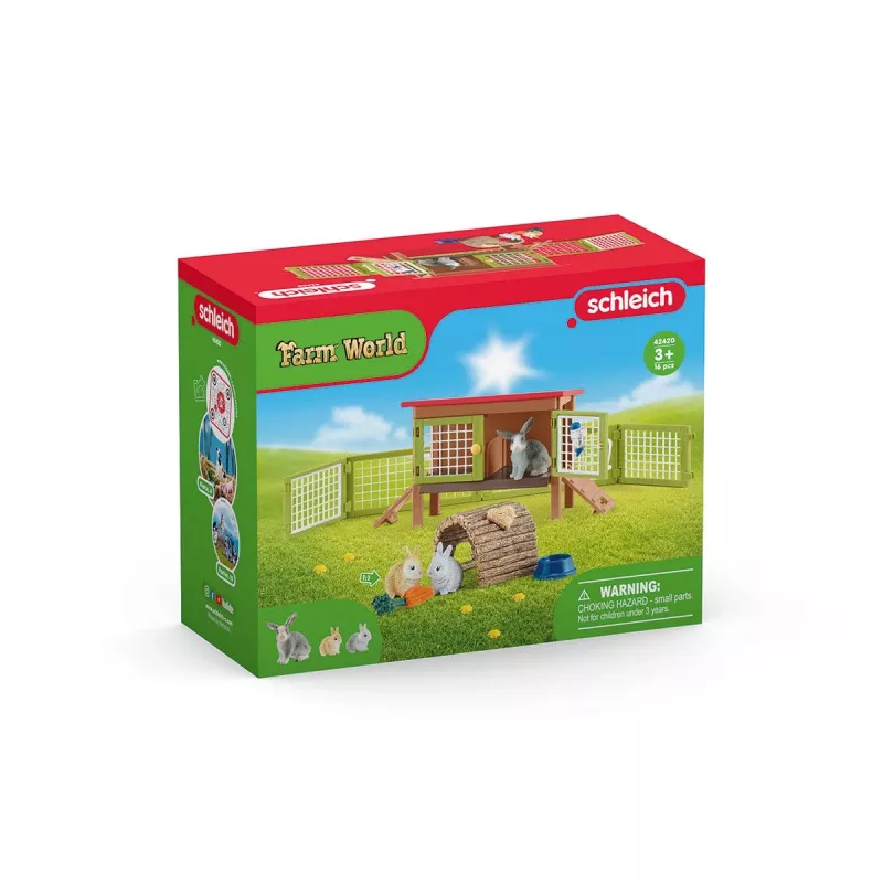 schleich FARM WORLD Küülikupuur, Talu, Taluloomad / talumänguasjad, 3 a, Mitmevärviline, Plast