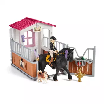 schleich HORSE CLUB Hobukast Tori ja Princessiga, Hobusetall, Hobused, 5 a, Mitmevärviline, Plastik