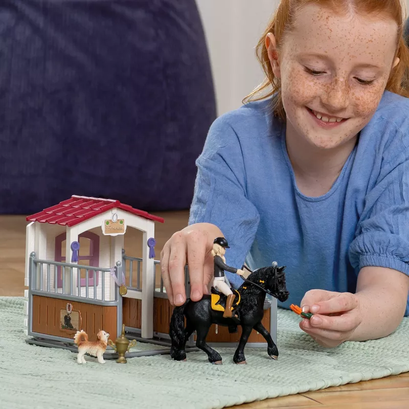 schleich HORSE CLUB Hobukast Tori ja Princessiga, Hobusetall, Hobused, 5 a, Mitmevärviline, Plastik