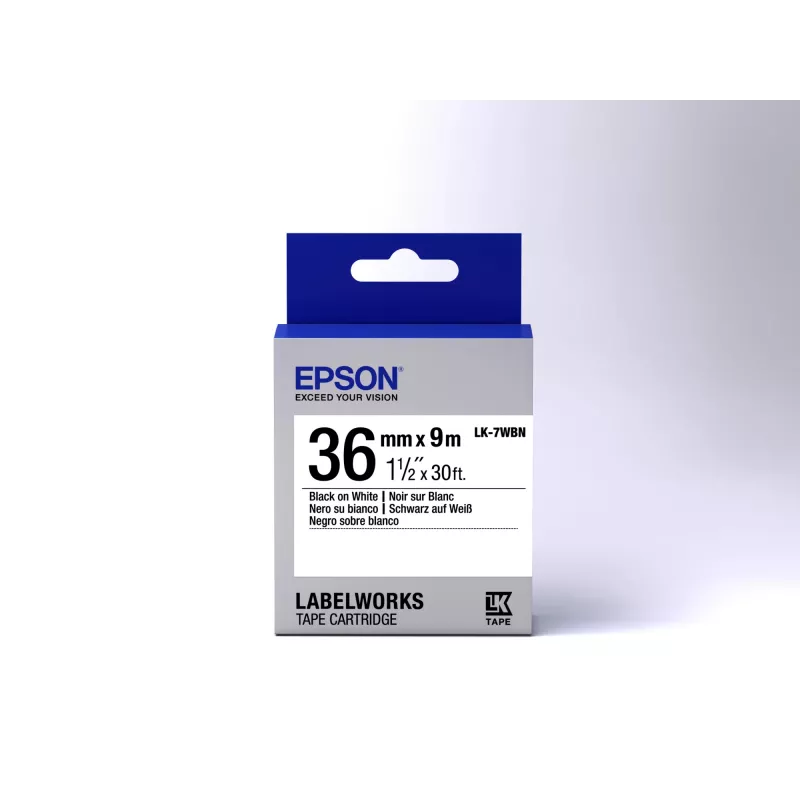 Epson Label Cartridge Standard LK-7WBN Must/Valge 36mm (9m)