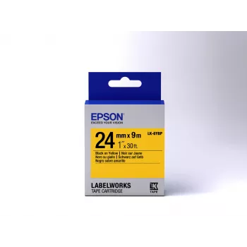 Epson Label Cartridge Pastel LK-6YBP Must/kollane 24mm (9m)