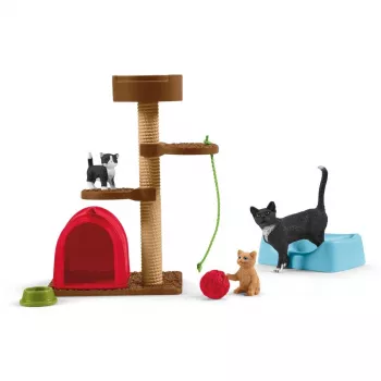Mängukomplekt Schleich FARM WORLD Mänguaeg armsatele kassidele