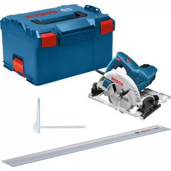 Bosch GKS 55+ GCE + FSN 1400 16,5 cm Must, Sinine 4700 RPM 1350 W