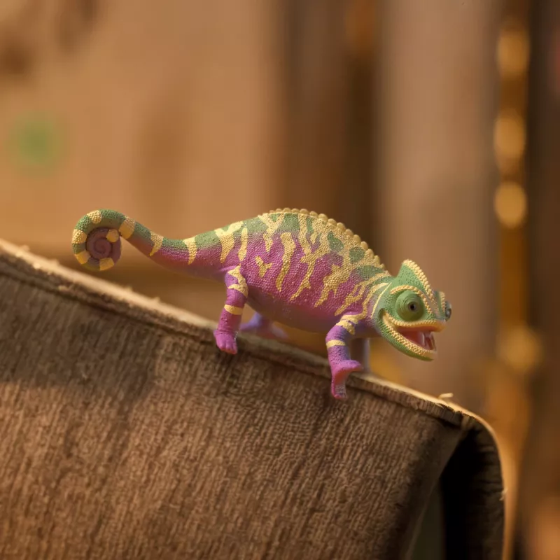 schleich Caspar kameeleon vikerkaarevärvides, 3 a, Mitmevärviline, Plastik