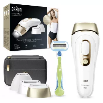 Braun Silk-expert Pro 5 PL5243 intensiivimpulssvalgus (IPL) Kuldne, Valge