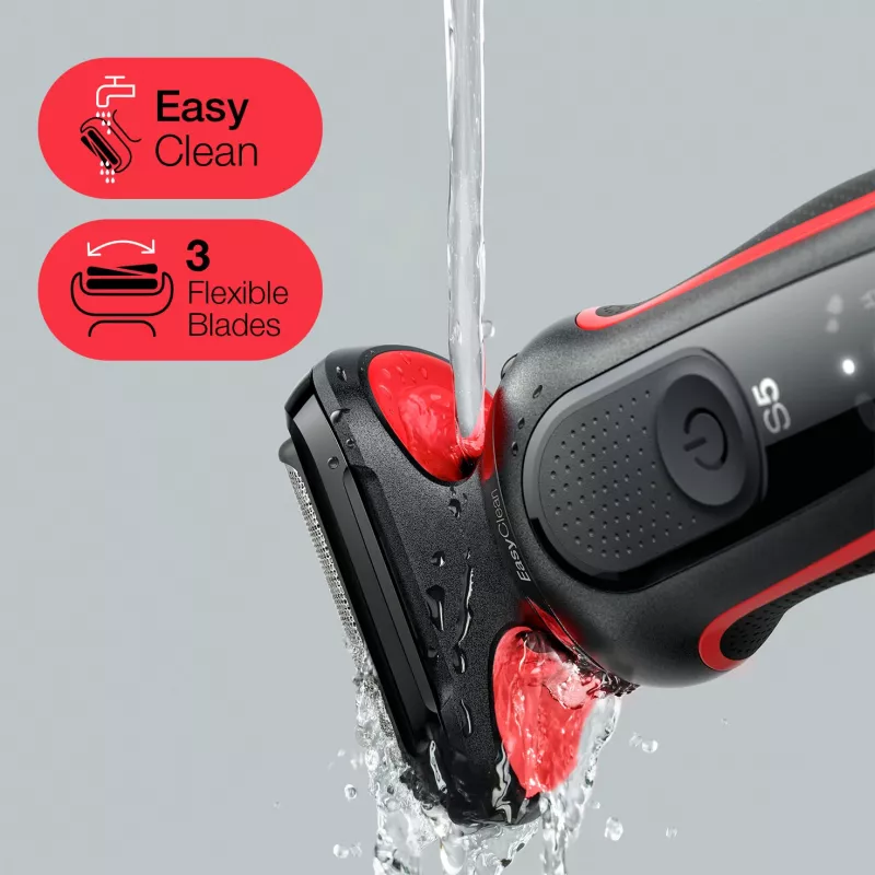 Braun Series 5 51-R1200S meeste pardel Fooliumpardel Trimmer Must, Punane