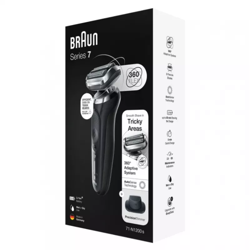 Braun Series 7 71-N1200s fooliumpardel Trimmer Roostevaba teras