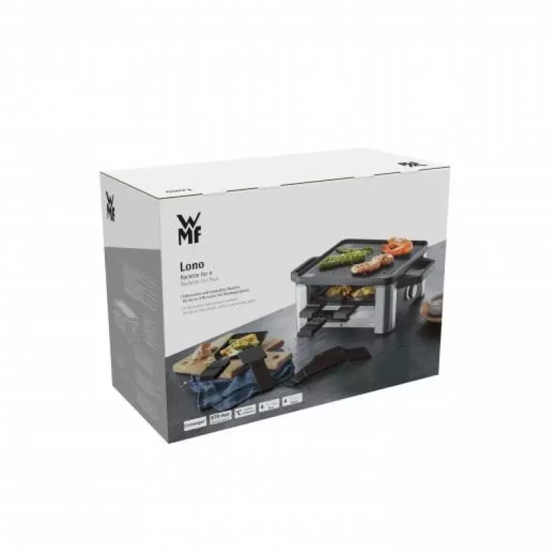 WMF 61.3024.5155 raclette-grill 4 inimese jaoks Must, Roostevaba teras