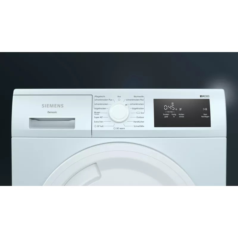 Siemens iQ300 WT43H003 trummelkuivati Vabaltseisev Eestlaadimine 7 kg Valge