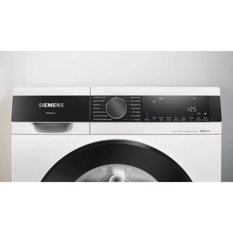 Siemens iQ500 WG44G2Z22 pesumasin eestlaetav 9 kg 1351 p/min must, valge