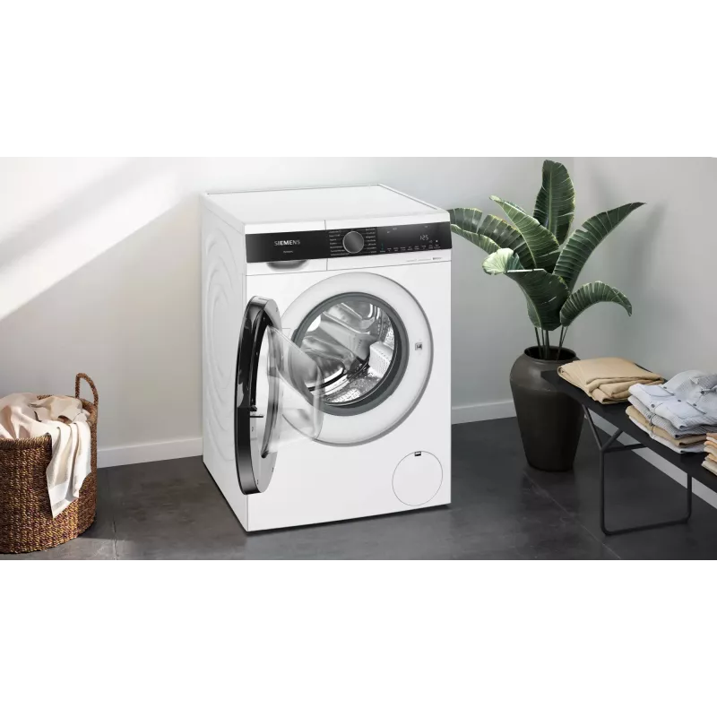 Siemens iQ500 WG44G2Z22 pesumasin eestlaetav 9 kg 1351 p/min must, valge