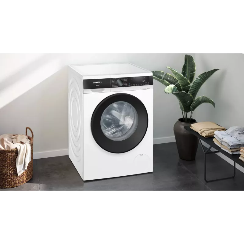 Siemens iQ500 WG44G2Z22 pesumasin eestlaetav 9 kg 1351 p/min must, valge