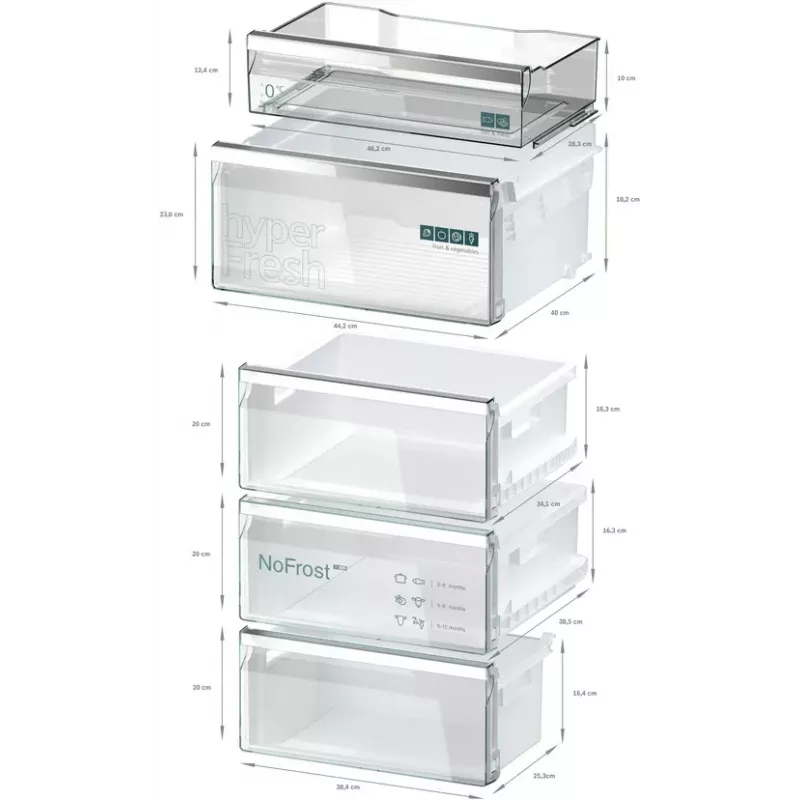 Siemensi iQ500 KG39NAIAU külmik-sügavkülmik, vabaltseisev, 363 l, harjatud teras