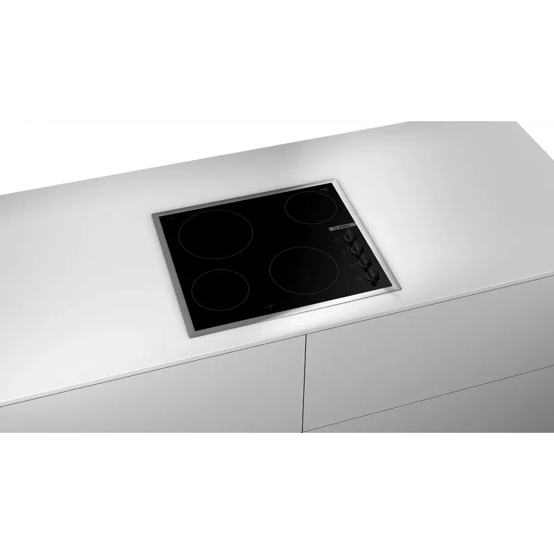 Bosch Serie 2 PKE645CA2E pliit Must, Roostevaba teras Sisseehitatud 60 cm Keraamiline pliit 4 tsooni