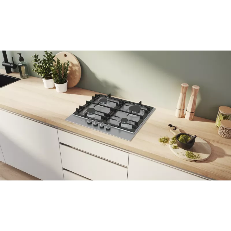 Bosch Serie 6 PCP6A5I90 pliit Roostevaba teras Sisseehitatud 60 cm Gaas 4 tsooni