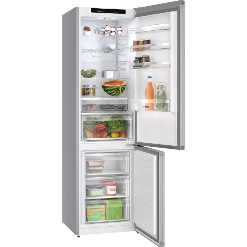 Bosch Serie 4 KGN392LAG külmik-sügavkülmik Eraldiseisev 363 L Metallik