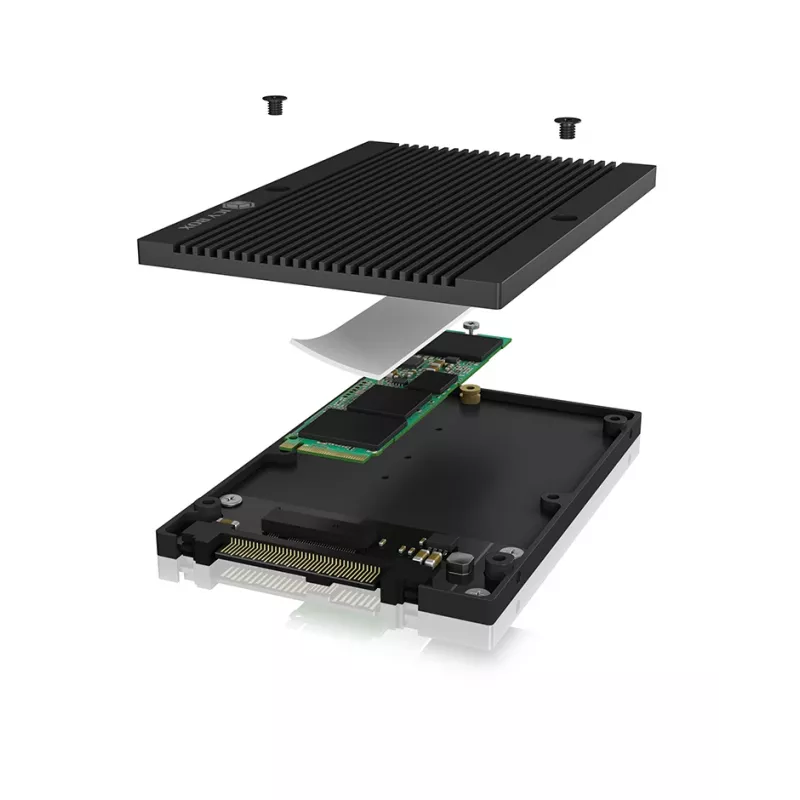 ICY BOX IB-M2U04 SSD-korpus Must 2,5 tolli