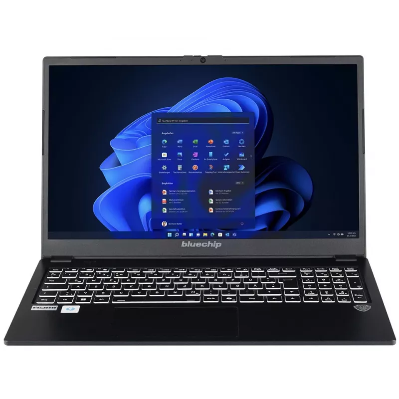 bluechip TRAVELline L15W19 Intel® Core™ 5 Prozessor 120U / kuni 5,00 GHz, Windows 11 Pro, 15,6-tolline peegeldusvastane IPS-paneel, 1920 x 1080, 16 GB DDR5, 500 GB NVMe SSD, Intel® Wi-Fi 7, Bluetooth 5.4, Intel® graafika, Thunderbolt™ 4 USB-C pordi kaudu