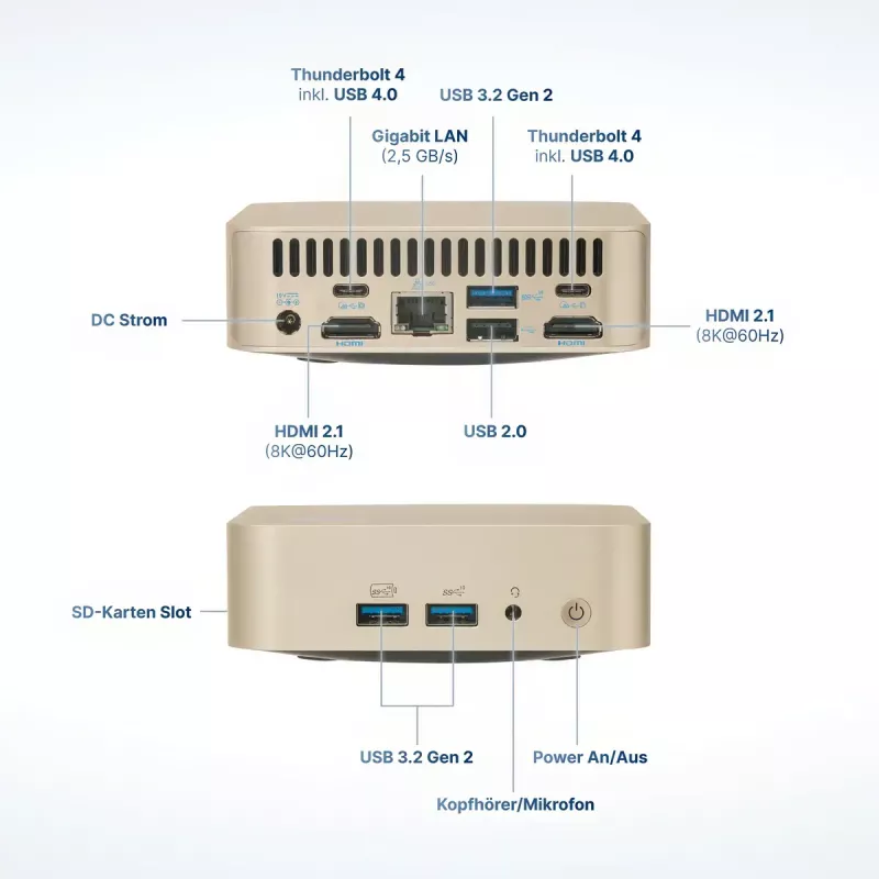 Mini PC FutureNUC Lux NUC 13i5HL – Intel Core i5-13420H, 16 GB DDR4, 512 GB SSD, Intel Iris Xe, Windows 11 Pro, kuldne