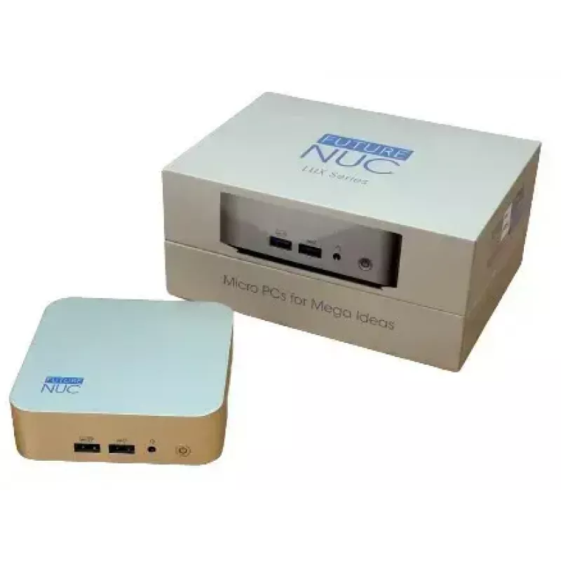 Mini PC FutureNUC Lux NUC 13i5HL – Intel Core i5-13420H, 16 GB DDR4, 512 GB SSD, Intel Iris Xe, Windows 11 Pro, kuldne