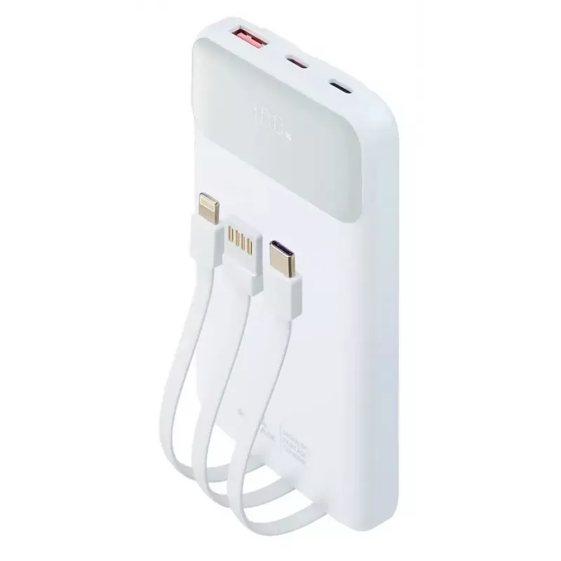 Kaasaskantav akupank Rivacase VA2211WH — 10000 mAh, PD 3.0, QC 3.0, 1x USB-A + 2x USB-C, 22,5 W väljund