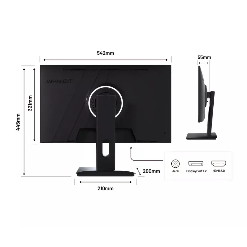 JAPANNEXT JN-I238FHD200F arvutimonitor 60,5 cm (23,8 tolli) 1920 x 1080 pikslit Full HD LCD Must