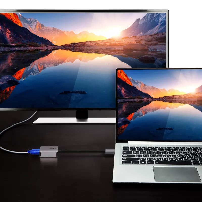 ATEN USB-C - VGA adapter, USB USB-C, VGA (D-Sub), isane, emane, sirge, sirge