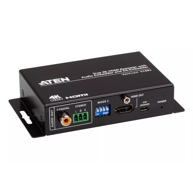 ATEN True 4K HDMI repiiter audio sisestamise ja väljavõtmisega