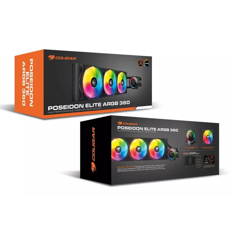Mittekõik-ühes vedelikjahutus COUGAR Gaming CGR-PSDELRGB-B-360 12 cm Must
