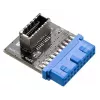 Kaablite soovahetaja Akasa AK-CBUB51-BK USB 3.0 19-pin pesa USB 3.1 A sinine