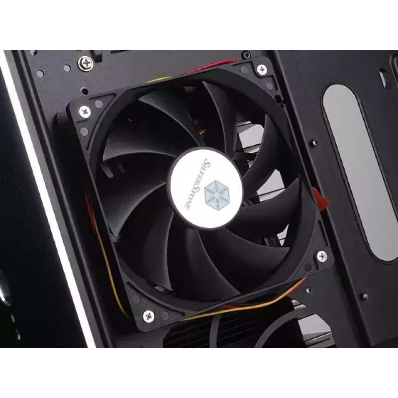 PC-korpus Silverstone TJ04-E Midi Tower Must, Hõbedane