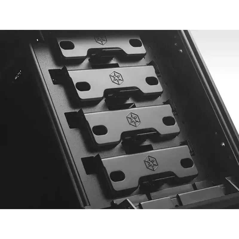PC-korpus Silverstone TJ04-E Midi Tower Must, Hõbedane
