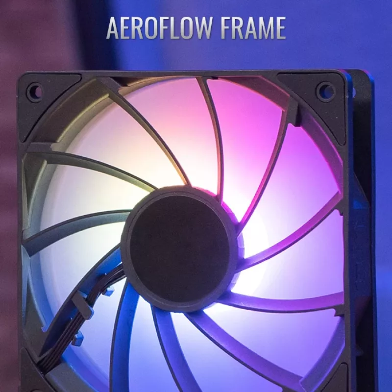 Õhkjahuti AEROCOOL Rime 4 120 mm hüdraulilise laagriga ventilaator, 4 soojustoru, TDP 230 W, must