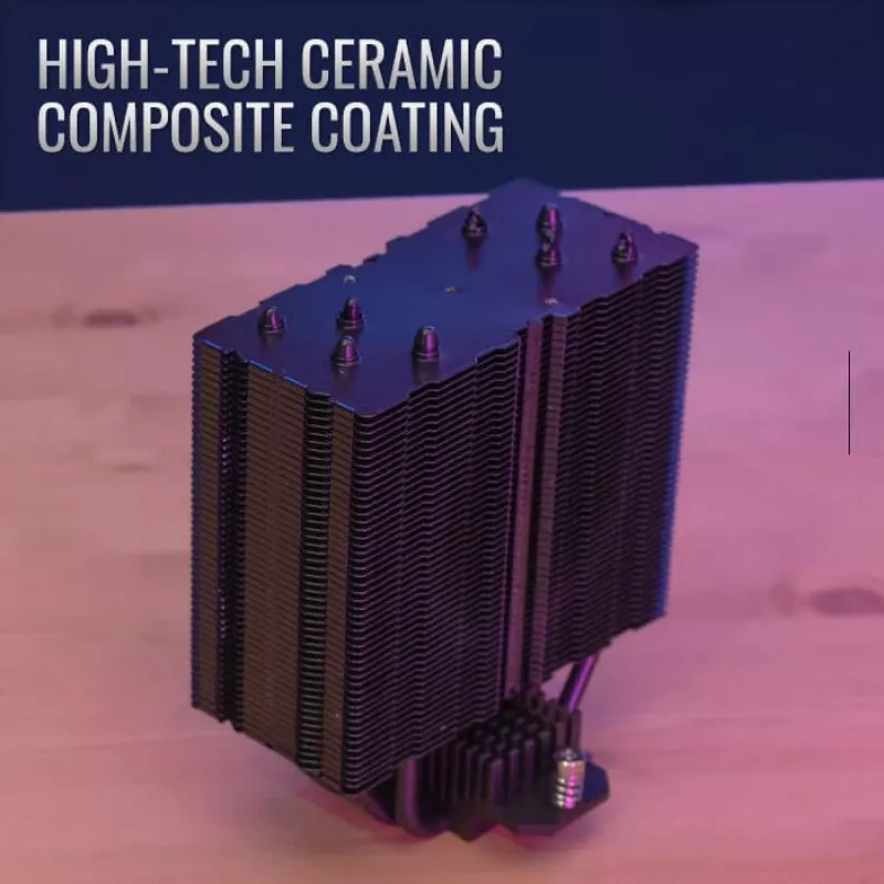 Õhkjahuti AEROCOOL Rime 4 120 mm hüdraulilise laagriga ventilaator, 4 soojustoru, TDP 230 W, must