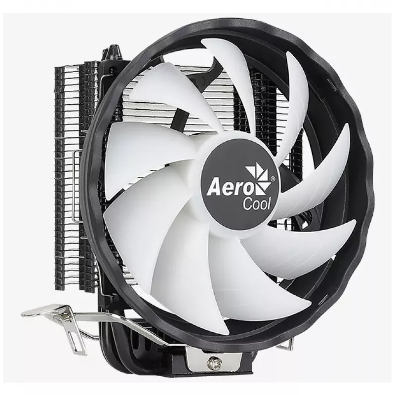 Õhkjahuti AEROCOOL Rave 3 FRGB 120 mm Must Valge — 4 soojustoru, ARGB, hüdrauliline laager, 1800 p/min