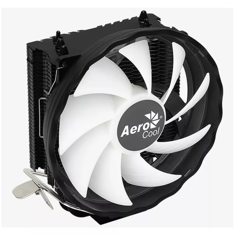 Õhkjahuti AEROCOOL Rave 3 FRGB 120 mm Must Valge — 4 soojustoru, ARGB, hüdrauliline laager, 1800 p/min