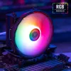 Õhkjahuti AEROCOOL Rave 3 FRGB 120 mm Must Valge — 4 soojustoru, ARGB, hüdrauliline laager, 1800 p/min