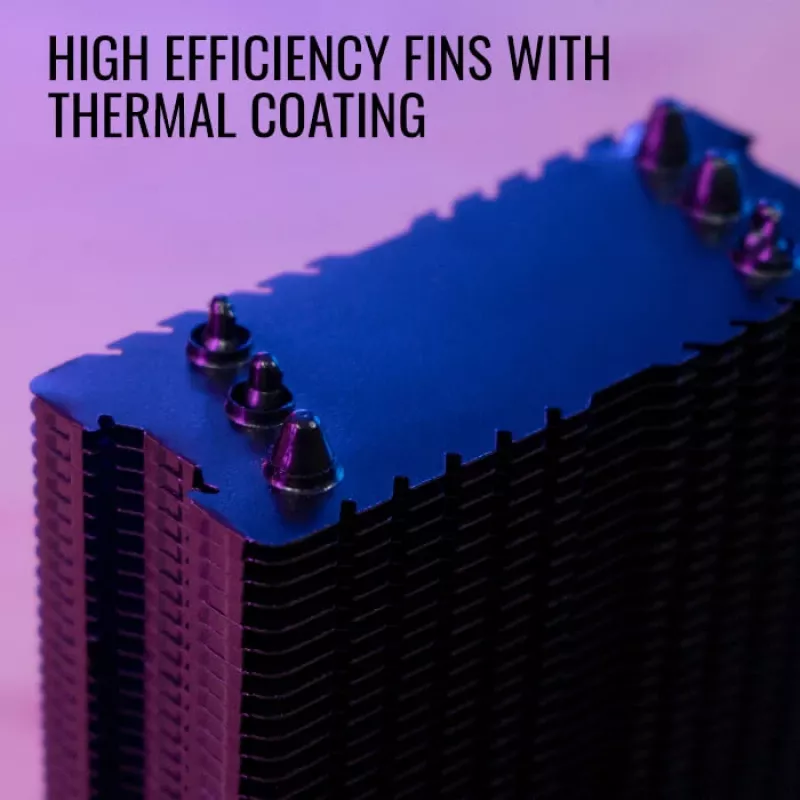 Õhkjahuti AEROCOOL Rave 3 FRGB 120 mm Must Valge — 4 soojustoru, ARGB, hüdrauliline laager, 1800 p/min