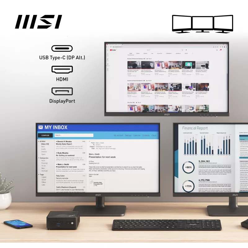 MSI Cubi N ADL-006DE Intel® N N200 4 GB DDR4-SDRAM 128 GB SSD Windows 11 Pro Mini PC Must
