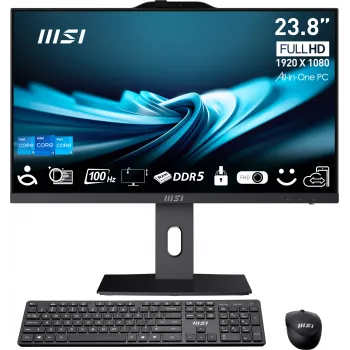 MSI Pro AP242P 14M-649XEU Intel® Core™ i5 i5-14400 60,5 cm (23,8-tolline) 1920 x 1080 pikslit kõik-ühes arvuti 16 GB DDR5-SDRAM 512 GB SSD Wi-Fi 6E (802.11ax) Must