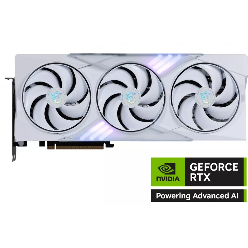 Graafikakaart MSI GeForce RTX 5080 16 GB GDDR7, PCIe 5.0, 256-bit, 3xDP 2.1a + HDMI 2.1b, 360W, 3 ventilaatorit, valge