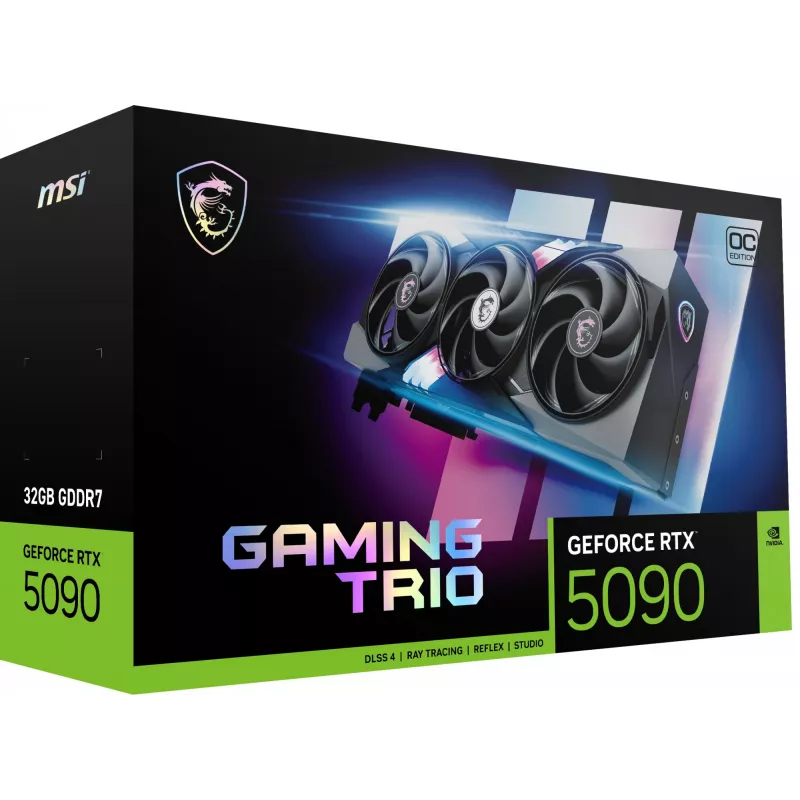 Graafikakaart MSI GeForce RTX 5090 32 GB GDDR7, 512-bitine, PCIe 5.0, 3× DP 2.1a + HDMI 2.1b, 575 W, 359×149×70 mm