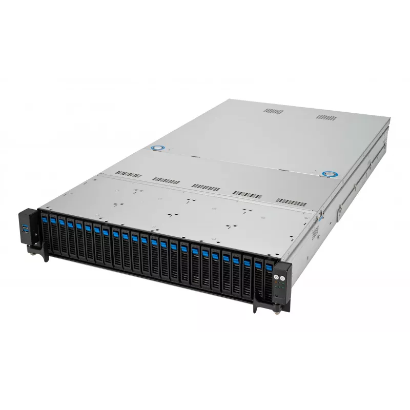 Rackserver ASUS RS520A-E12-RS24U pesa SP5, AMD EPYC 9004, 1 protsessor, 24x DDR5 DIMM, max 6,14 TB, 2U, 26x 2,5-tollist sahtlit, 1600 W toiteplokk