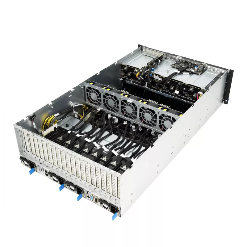 Rack server ASUS ESC8000A-E12-SKU2 (4U) — toetab 2× AMD EPYC 9004, DDR5 kuni 6 TB, 24 DIMM, 3000W PSU