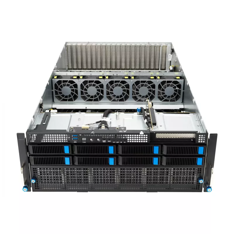 Rack server ASUS ESC8000A-E12-SKU2 (4U) — toetab 2× AMD EPYC 9004, DDR5 kuni 6 TB, 24 DIMM, 3000W PSU